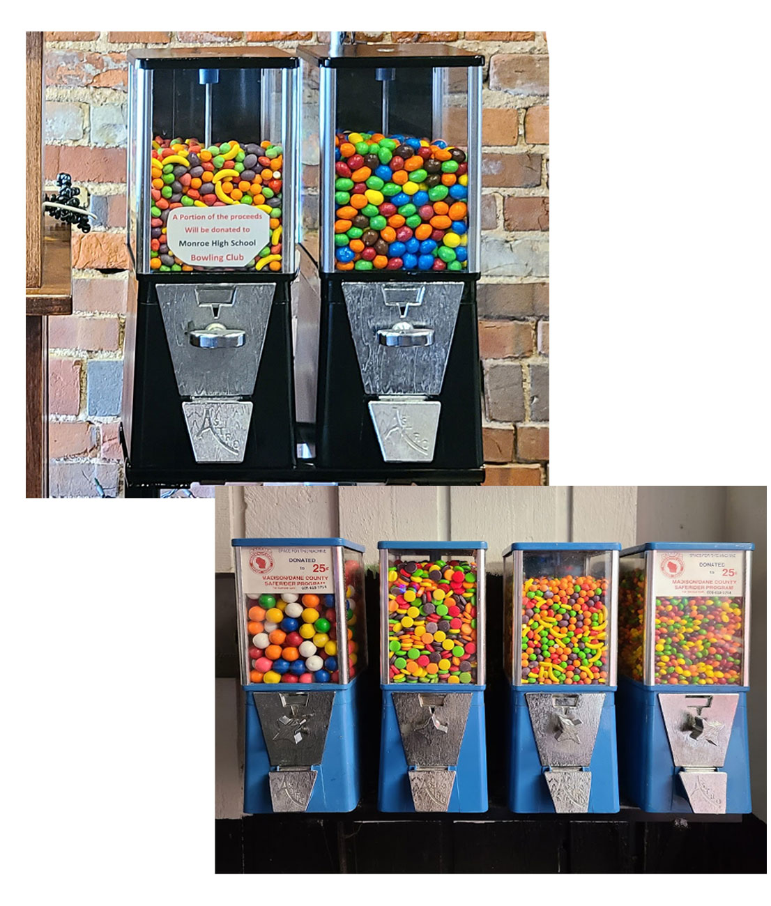 Candy and toy vending machines